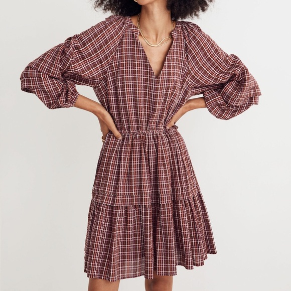 Madewell Dresses & Skirts - MADEWELL Seersucker Wrap Mini Dress Size XL